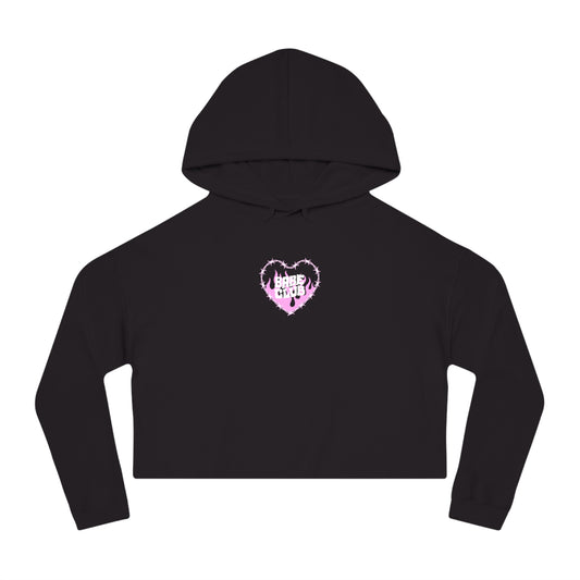 Artist Series* Babe Club Barbed Wire Heart - Women’s Cropped Hooded Sweatshirt